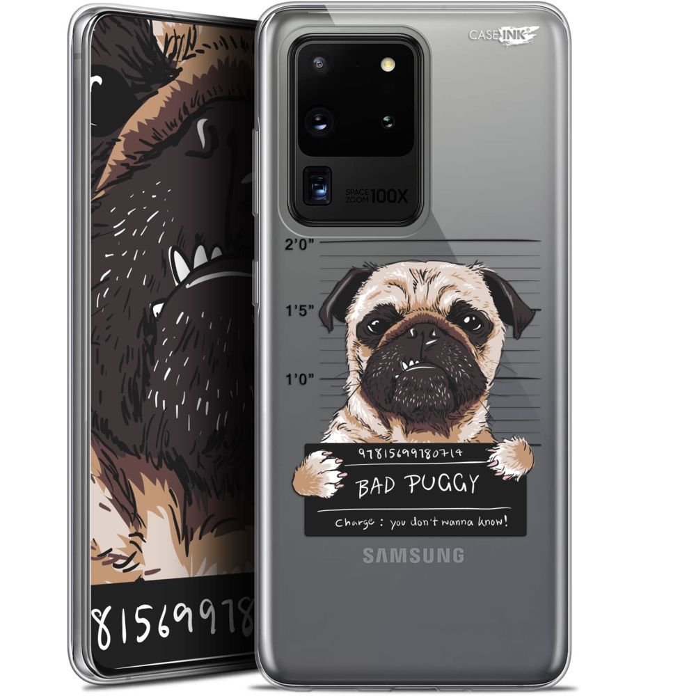 Caseink - Coque arrière Samsung Galaxy S20 Ultra (6.9 ) Gel HD [ Nouvelle Collection - Souple - Antichoc - Imprimé en France] Beware The Puggy Dog - Coque, étui smartphone