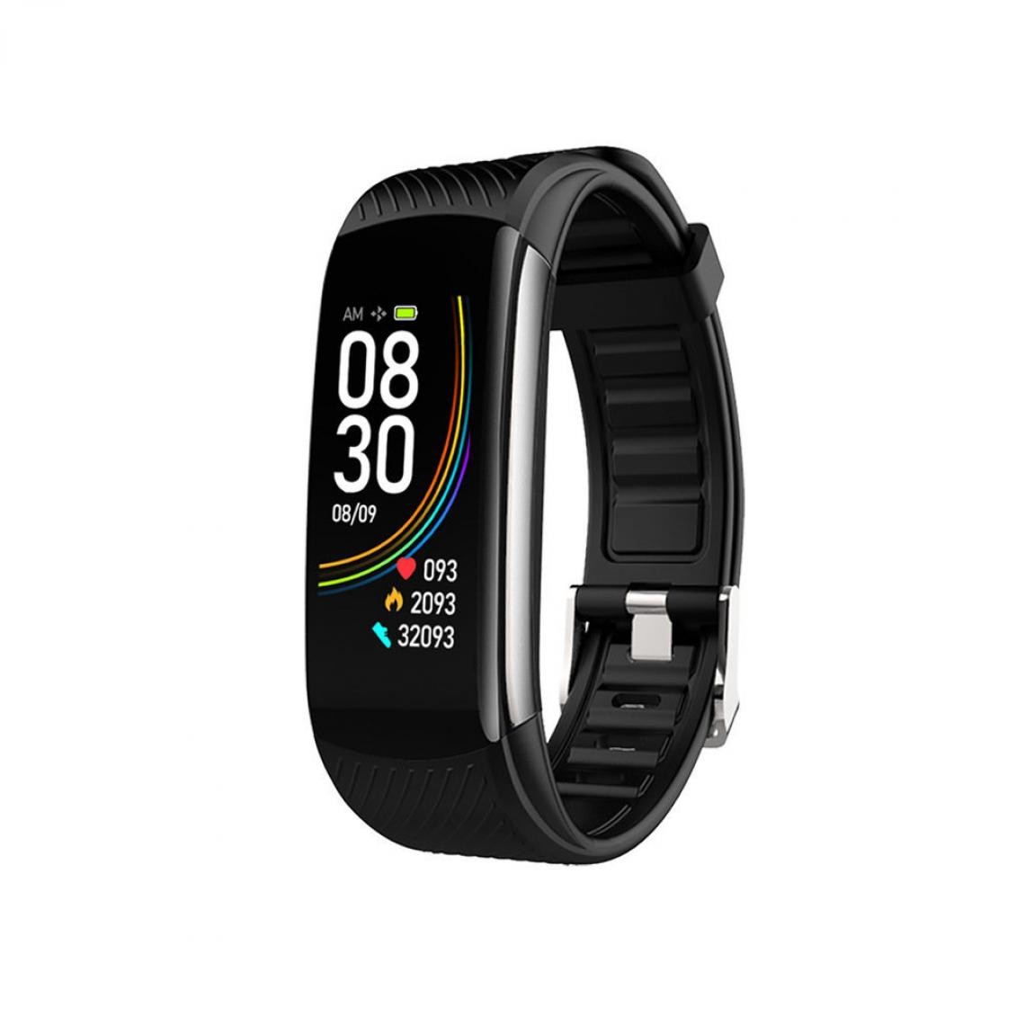 Chronotech Montres - Chronus C6 Smartwatch with 2.4 cm color screen IP67 Waterproof Support temperature / heart rate / blood pressure / sleep(black) - Montre connectée