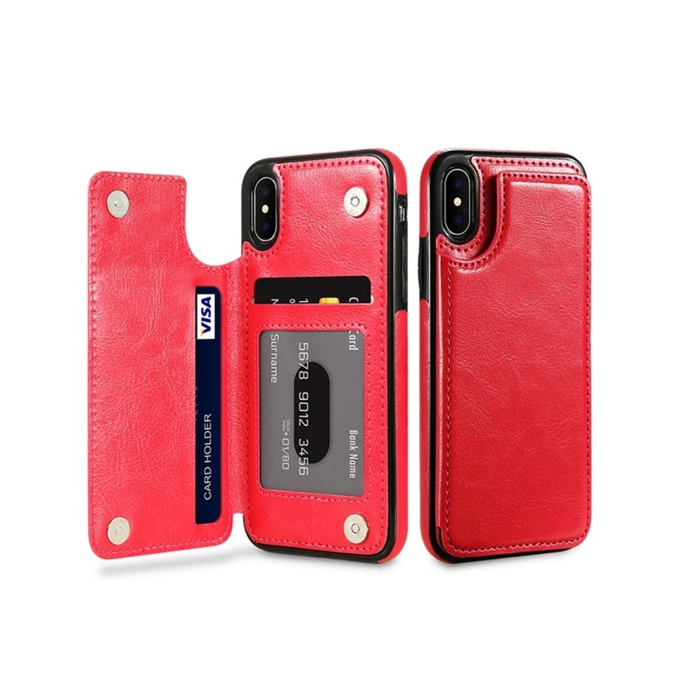 Wewoo - Coque rouge pour iPhone X Crazy Horse Texture horizontale Flip en cuir véritable étui de protection avec fentes cartes et titulaire - Coque, étui smartphone