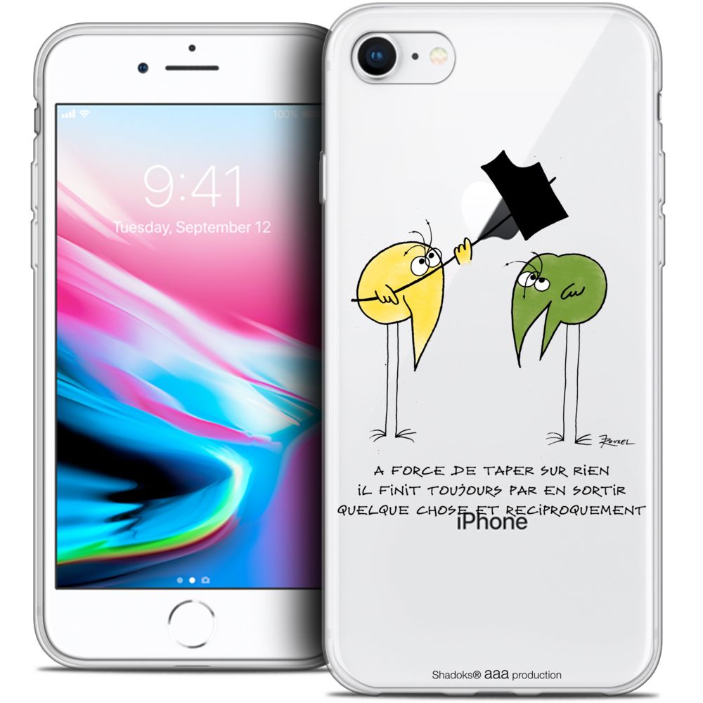 Caseink - Coque Housse Etui Apple iPhone 7 (4.7 ) [Crystal Gel HD Collection Les Shadoks ? Design A Force - Souple - Ultra Fin - Imprimé en France] - Coque, étui smartphone