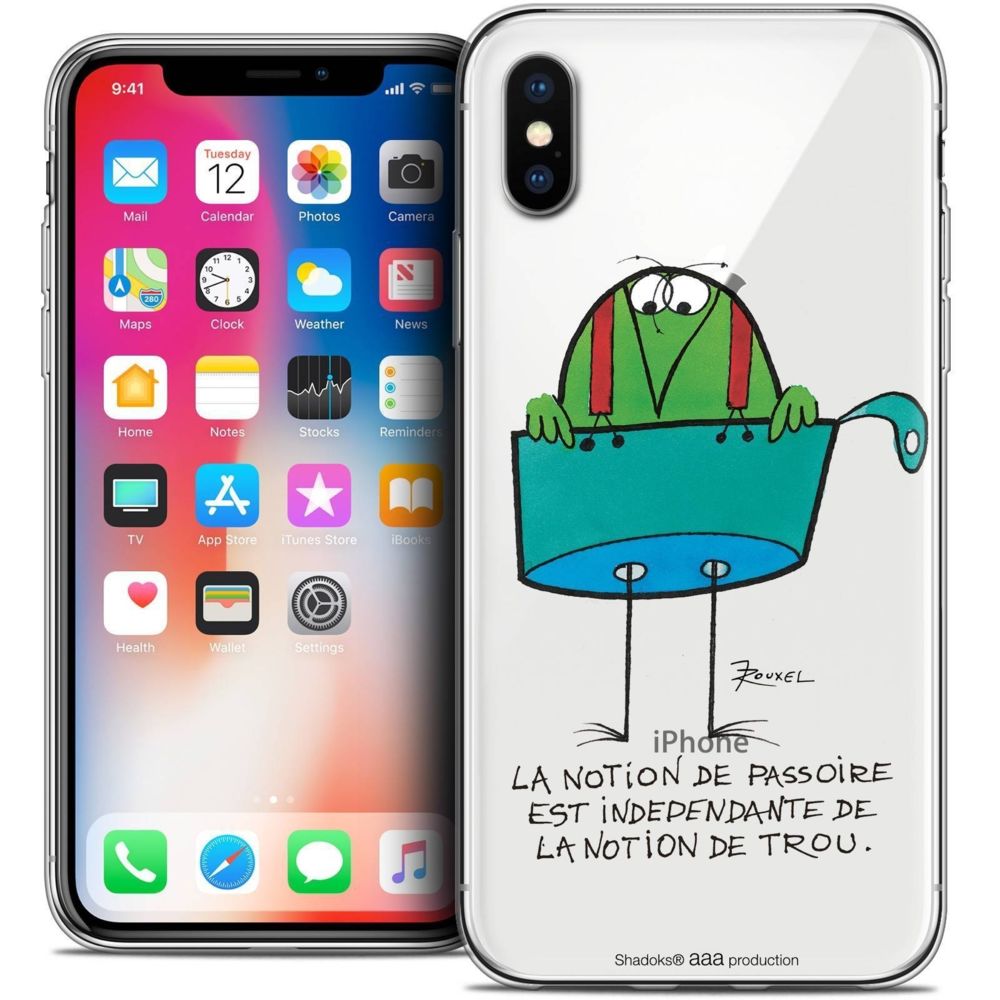 Caseink - Coque Housse Etui Apple iPhone Xs / X (5.8 ) [Crystal Gel HD Collection Les Shadoks ? Design La Passoire - Souple - Ultra Fin - Imprimé en France] - Coque, étui smartphone