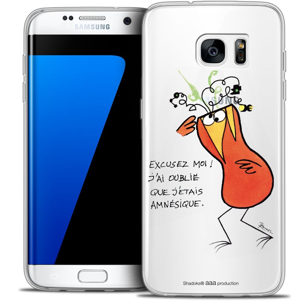 Caseink - Coque Housse Etui Samsung Galaxy S7 Edge [Crystal HD Collection Les Shadoks ? Design Amnésie - Rigide - Ultra Fin - Imprimé en France] - Coque, étui smartphone