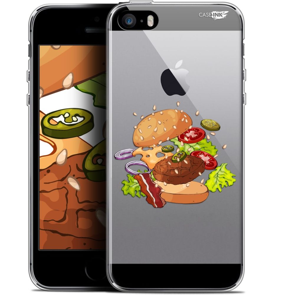 Caseink - Coque arrière Apple iPhone 5/5s/SE (4 ) Gel HD [ Nouvelle Collection - Souple - Antichoc - Imprimé en France] Splash Burger - Coque, étui smartphone