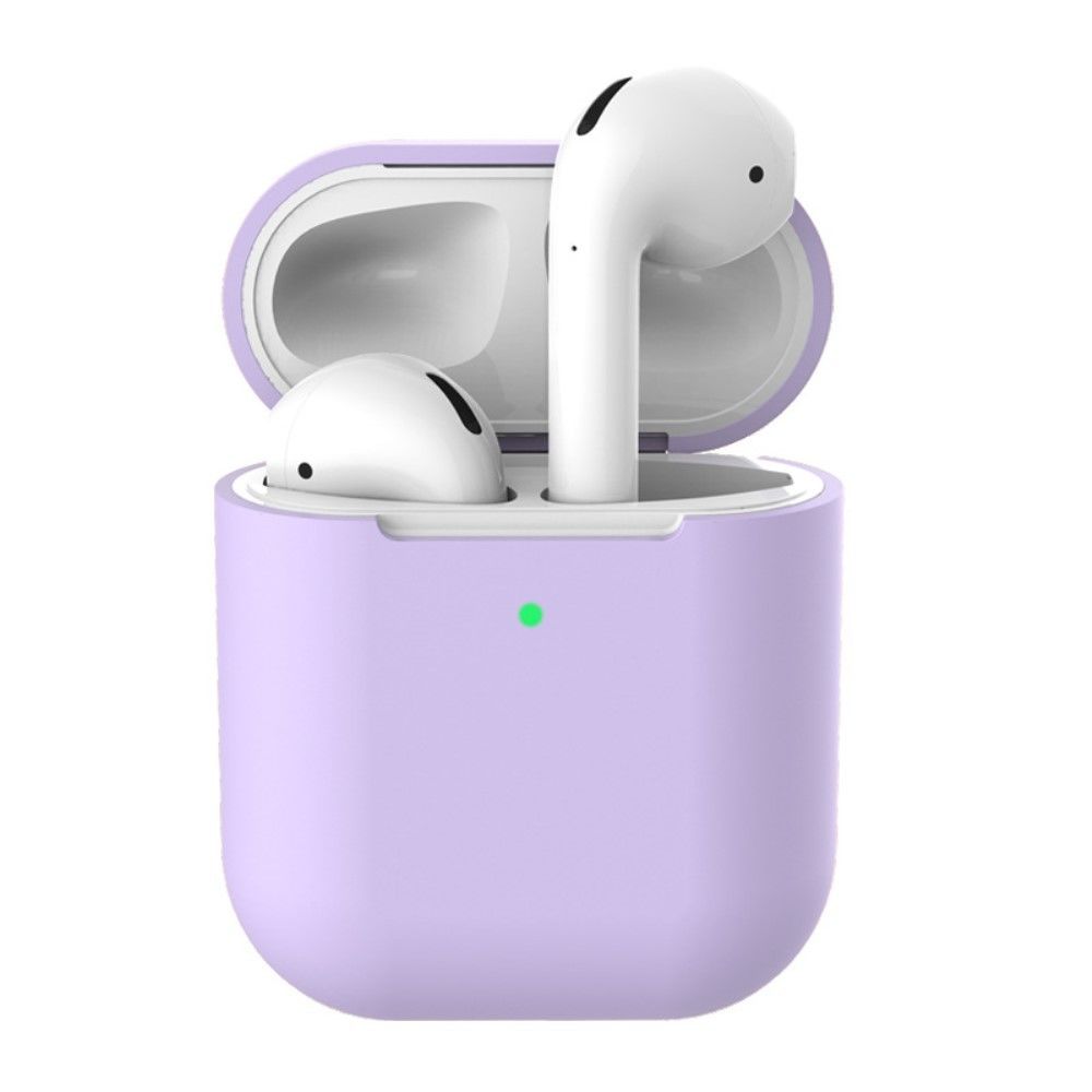 marque generique - Coque en silicone souple de chargement sans fil violet clair pour votre Apple AirPods - Coque, étui smartphone