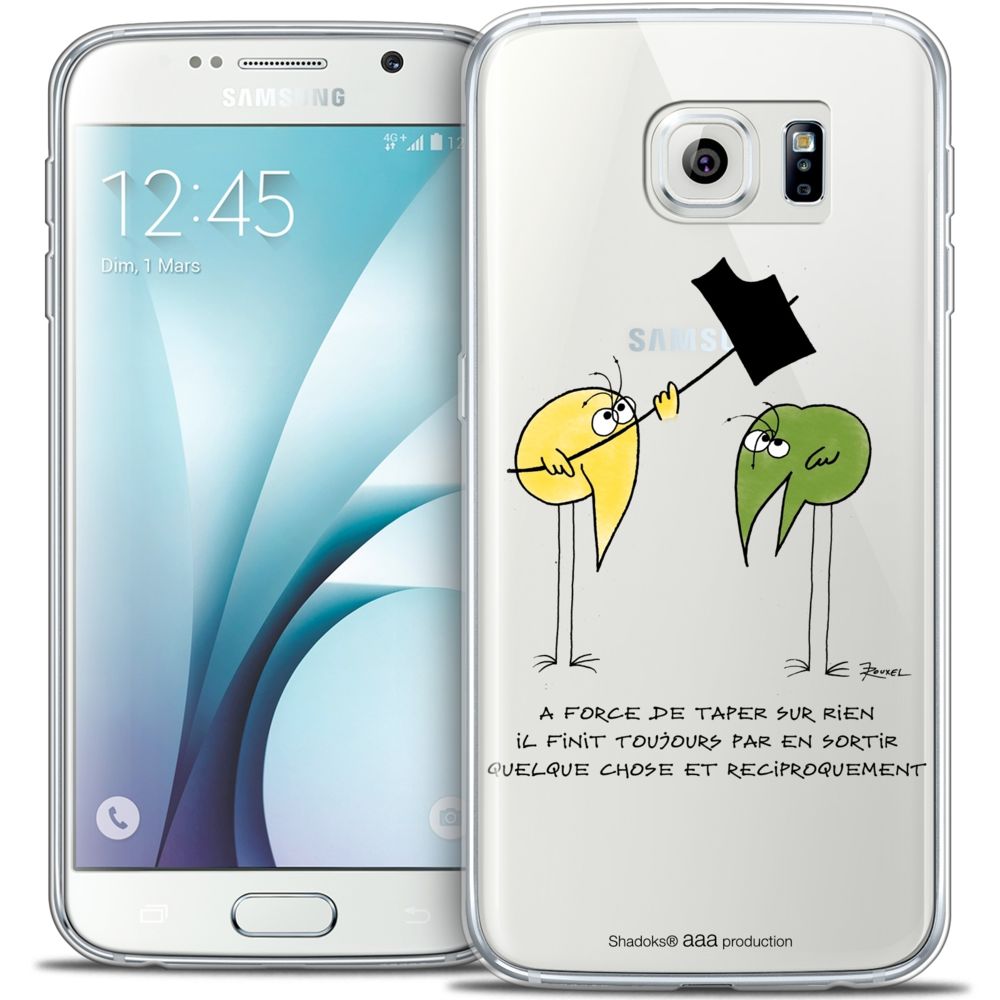 Caseink - Coque Housse Etui Samsung Galaxy S6 [Crystal HD Collection Les Shadoks ? Design A Force - Rigide - Ultra Fin - Imprimé en France] - Coque, étui smartphone