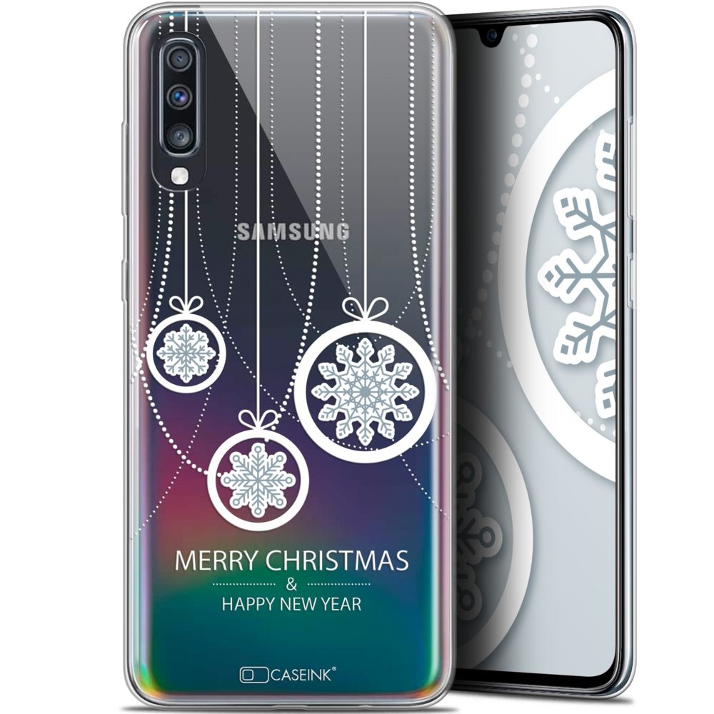 Caseink - Coque Pour Samsung Galaxy A70 (6.7 ) [Gel HD Collection Noël 2017 Design Christmas Balls - Souple - Ultra Fin - Imprimé en France] - Coque, étui smartphone