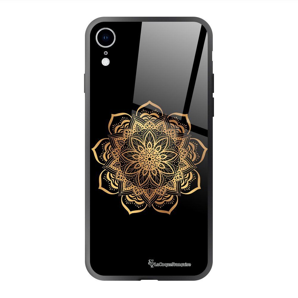 La Coque Francaise - Coque iPhone Xr soft touch noir effet glossy Mandala Or Design La Coque Francaise - Coque, étui smartphone