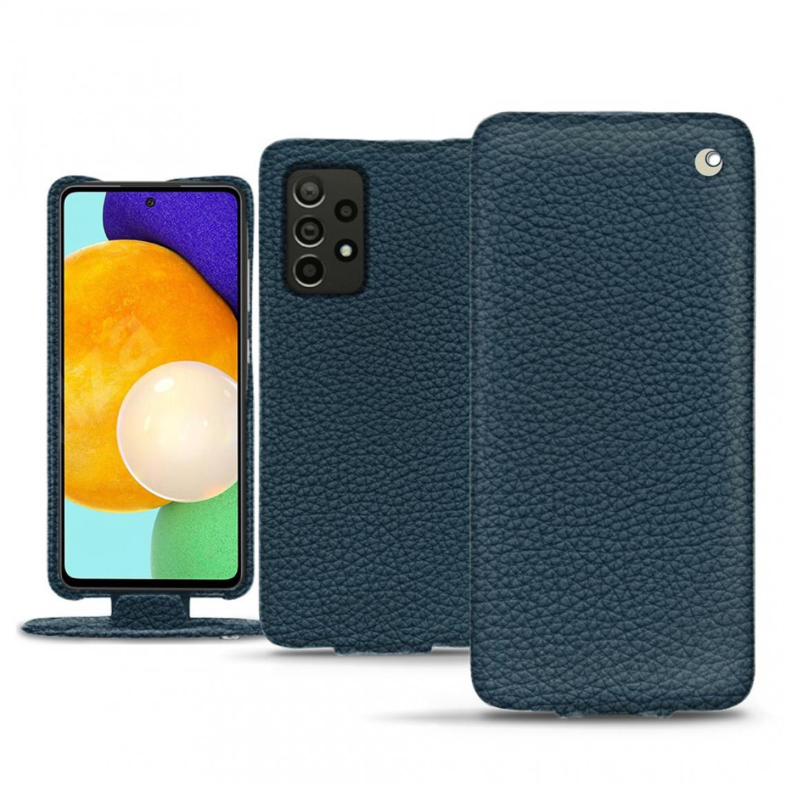 Noreve - Housse cuir Samsung Galaxy A52 - Rabat vertical - Indigo ( Pantone 303U ) - cuir Ambition - NOREVE - Coque, étui smartphone