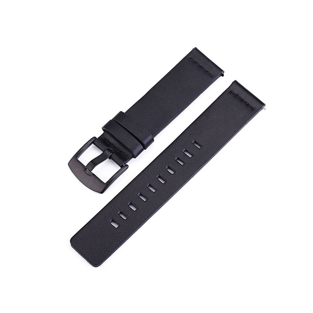 Wewoo - Bracelet pour montre connectée Dragonne noire en cuir de Smartwatch Apple Watch / Galaxy Gear S3 / Moto 360 2ndSpécifications 18mm Noir - Bracelet connecté