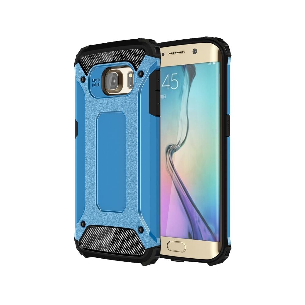 Wewoo - Coque renforcée bleu pour Samsung Galaxy S6 Edge / G925 Armure Tough TPU + PC - Coque, étui smartphone