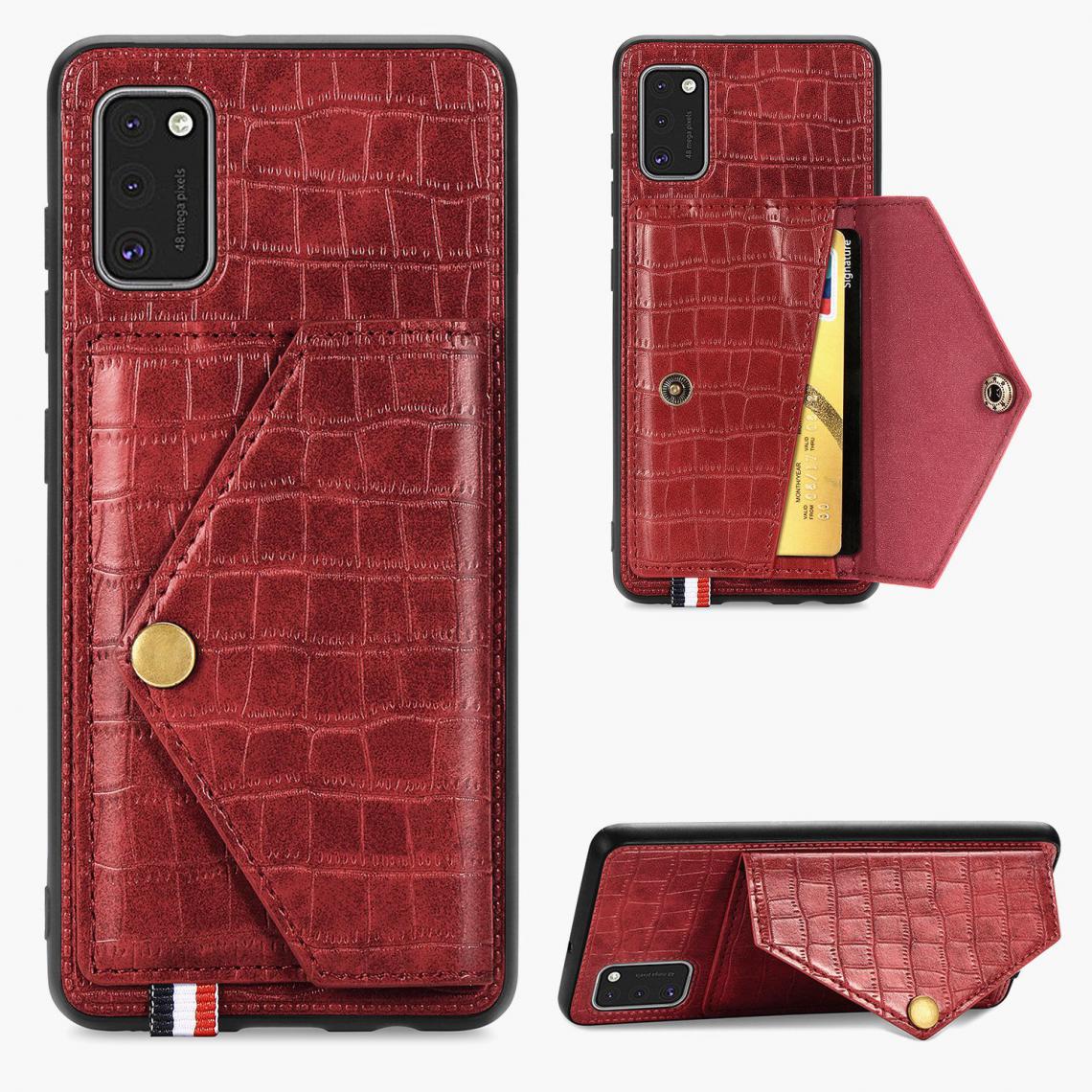 OtterBox - Housse Etui Coque de protection pour Samsung Galaxy A41 Rouge avec Porte Carte (imit Croco) [Rouge] - Coque, étui smartphone