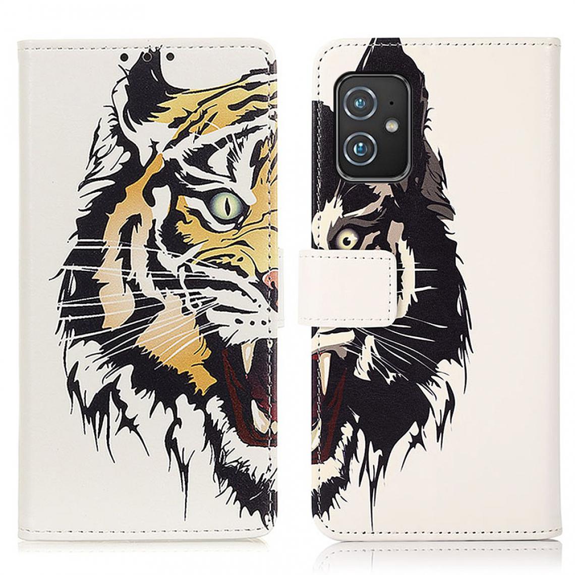 Other - Etui en PU Impression de motifs avec support tigre pour votre Asus Zenfone 8 - Coque, étui smartphone
