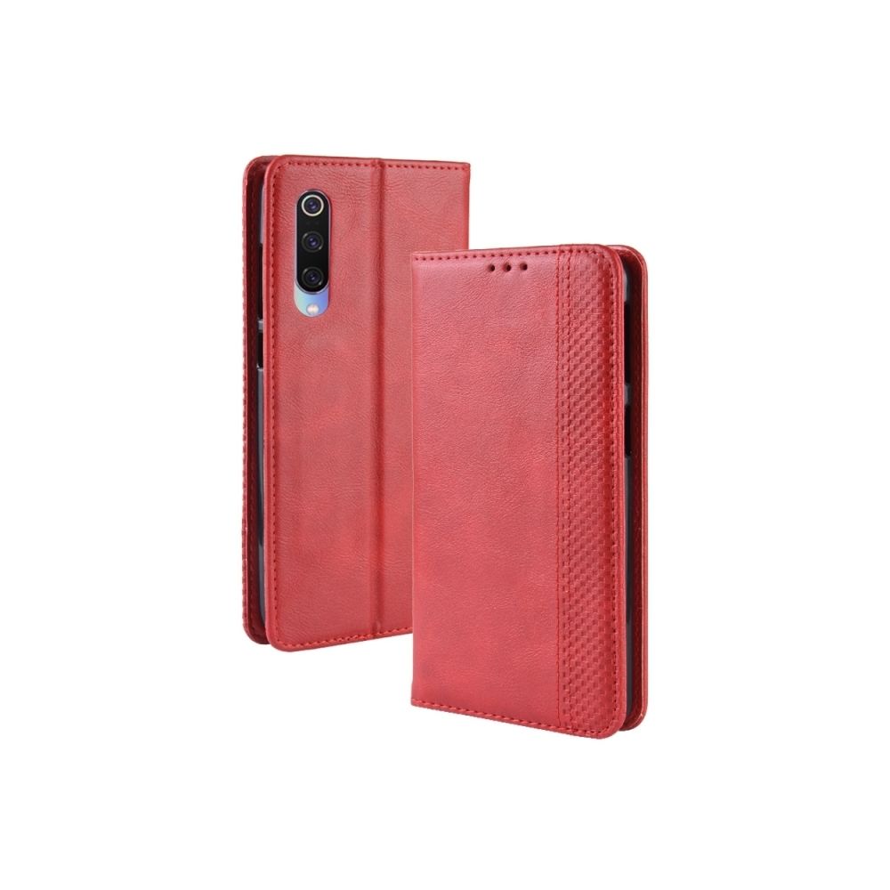 Wewoo - Housse Coque Étui en cuir à boucle magnétique avec texture rétro et pour Xiaomi Mi 9, support emplacements pour cartes porte-monnaie (rouge) - Coque, étui smartphone