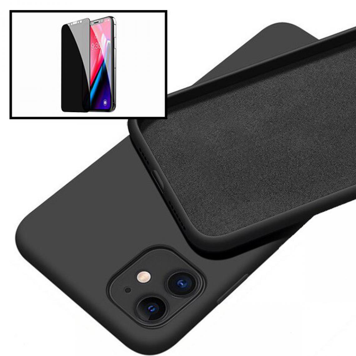 Phonecare - Kit Verre Trempé Anti-Spy / Intimité + Coque Silicone Liquide - Iphone 12 Pro Max - Coque, étui smartphone
