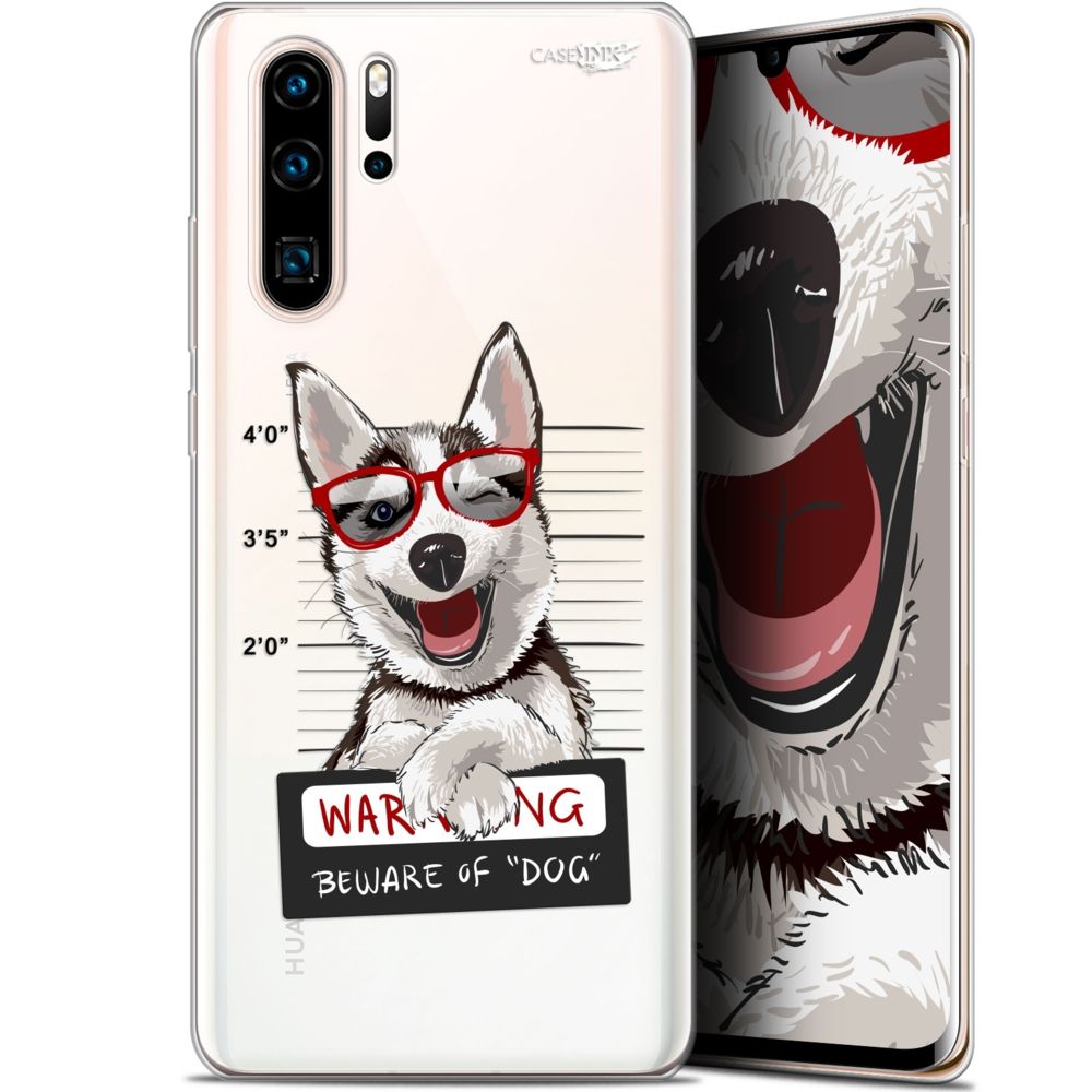 Caseink - Coque arrière Huawei P30 Pro (6.47 ) Gel HD [ Nouvelle Collection - Souple - Antichoc - Imprimé en France] Beware The Husky Dog - Coque, étui smartphone