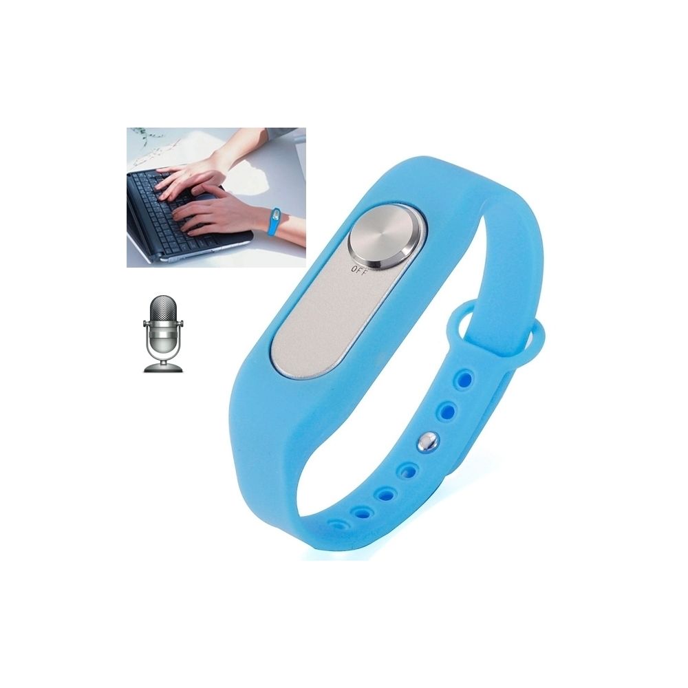 Wewoo - Bracelet connecté bleu Montre-bracelet enregistreur vocal numérique 4 Go portable, un enregistrement de temps long bouton - Bracelet connecté