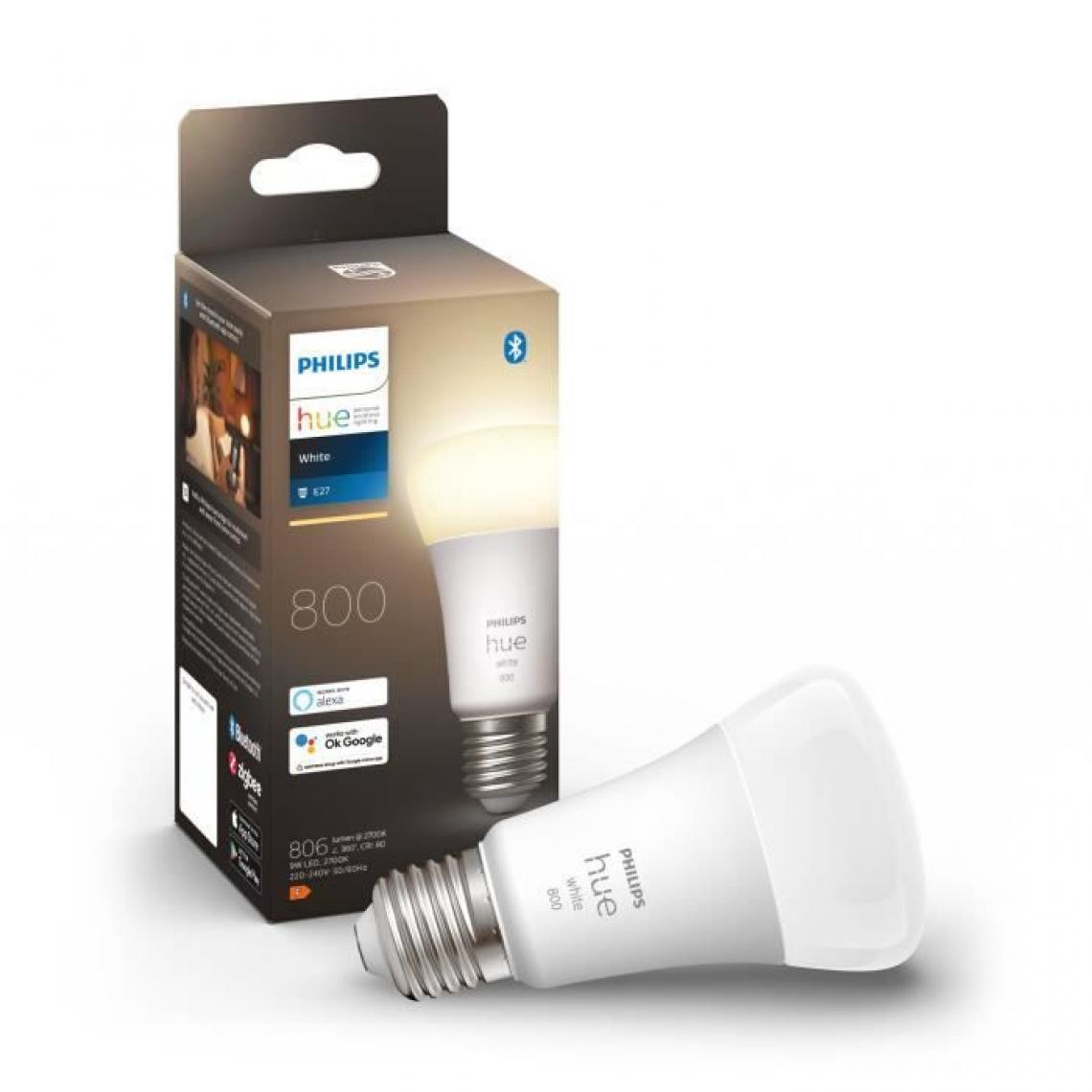 Philips Hue - PHILIPS Hue White Ampoules LED connectées E27 - Compatible Bluetooth - Lampe connectée