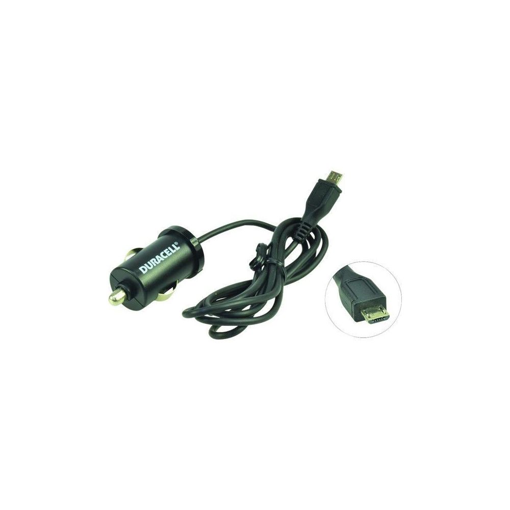 Duracell - DARACELL Chargeur allume cigare 12V 1A avec cable micro USB 1 metre - Noir - Chargeur secteur téléphone