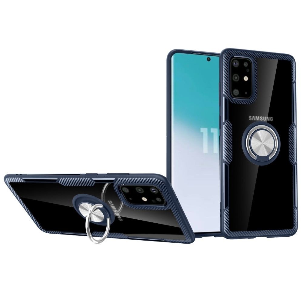 marque generique - Coque en TPU hybride avec béquille bleu/argent pour votre Samsung Galaxy S20 Plus/S11 - Coque, étui smartphone