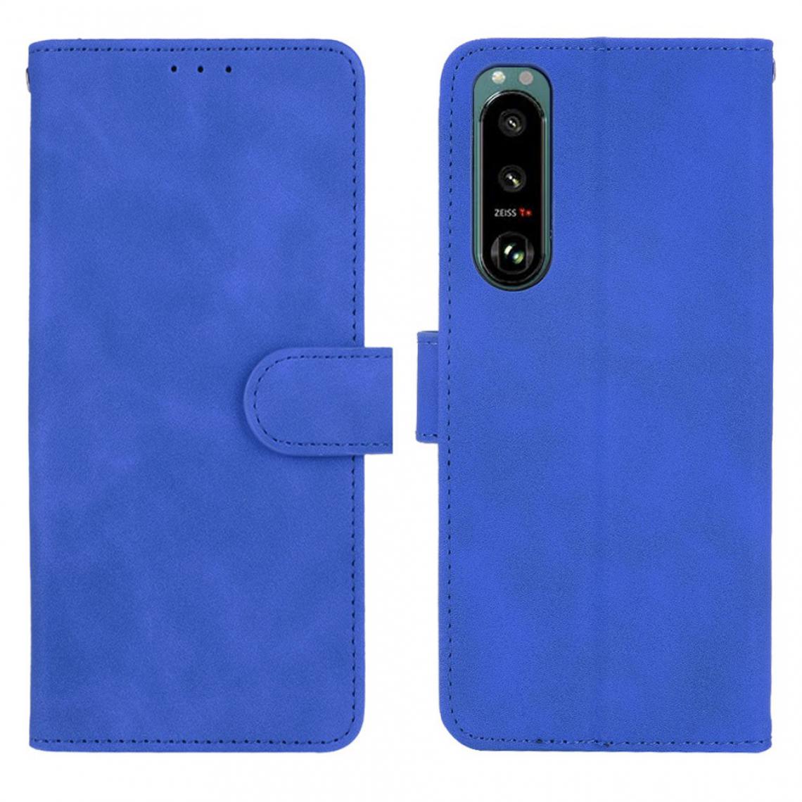 Other - Etui en PU Toucher soyeux avec support bleu pour votre Sony Xperia 5 III - Coque, étui smartphone