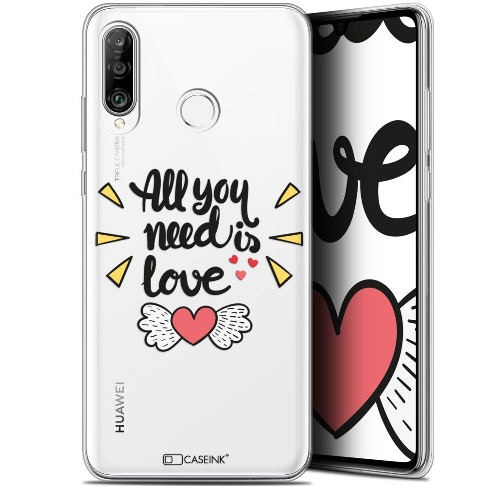 Caseink - Coque Pour Huawei P30 Lite (6.2 ) [Gel HD Collection Love Saint Valentin Design All U Need Is - Souple - Ultra Fin - Imprimé en France] - Coque, étui smartphone