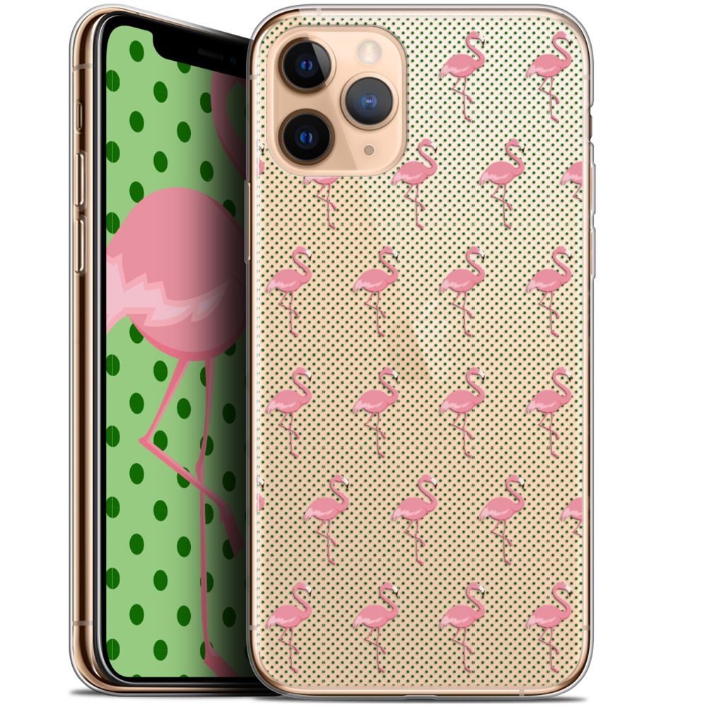 Caseink - Coque Pour Apple iPhone 11 Pro (5.8 ) [Gel HD Collection Pattern Design Les flamants Roses Dots - Souple - Ultra Fin - Imprimé en France] - Coque, étui smartphone