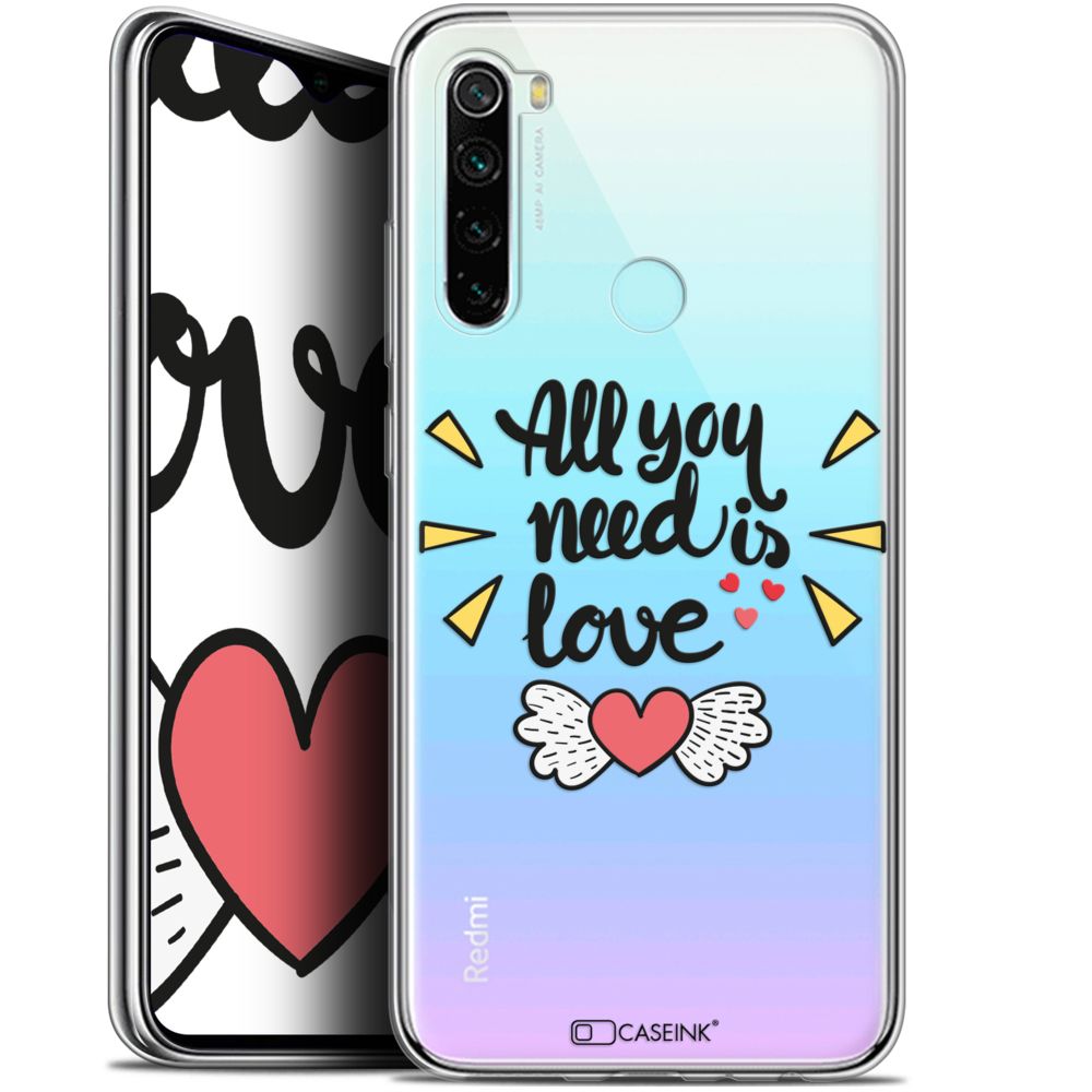 Caseink - Coque Pour Xiaomi Redmi Note 8 (6.3 ) [Gel HD Collection Love Saint Valentin Design All U Need Is - Souple - Ultra Fin - Imprimé en France] - Coque, étui smartphone