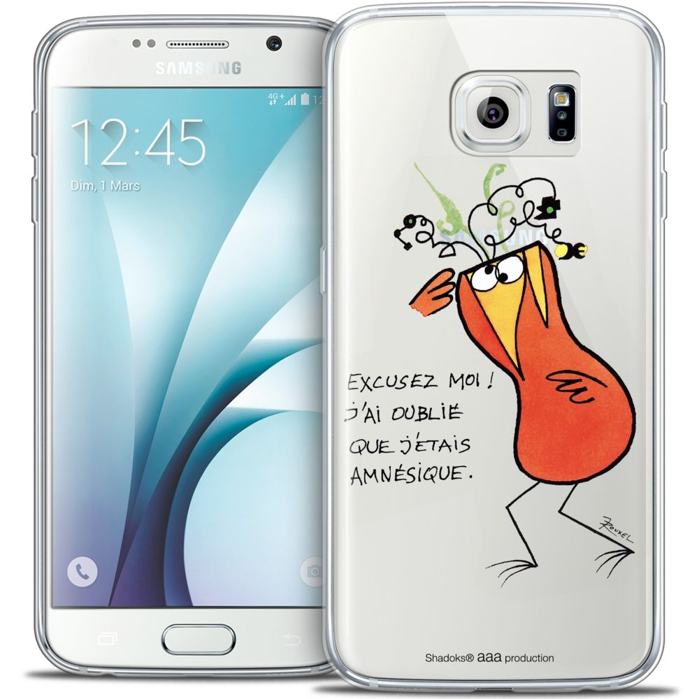 Caseink - Coque Housse Etui Samsung Galaxy S6 [Crystal HD Collection Les Shadoks ? Design Amnésie - Rigide - Ultra Fin - Imprimé en France] - Coque, étui smartphone