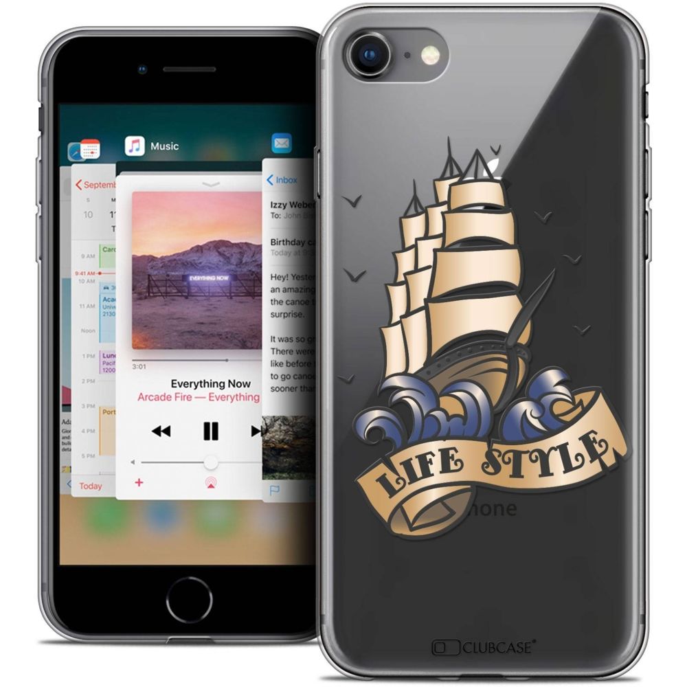 Caseink - Coque Housse Etui Apple iPhone 8 (4.7 ) [Crystal Gel HD Collection Tatoo Lover Design Life Style - Souple - Ultra Fin - Imprimé en France] - Coque, étui smartphone