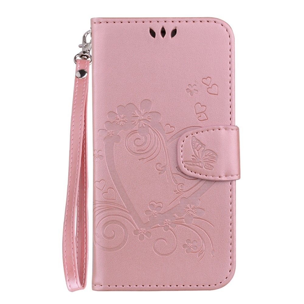marque generique - Etui en PU  coeur fleur rose pour Huawei P20 Lite - Autres accessoires smartphone