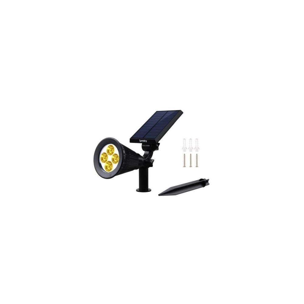 Lumi Jardin - LUMI JARDIN Projecteur Spot lumineux solaire a LED Spiky - Lumiere blanc chaud - 34 cm - Projecteurs classiques