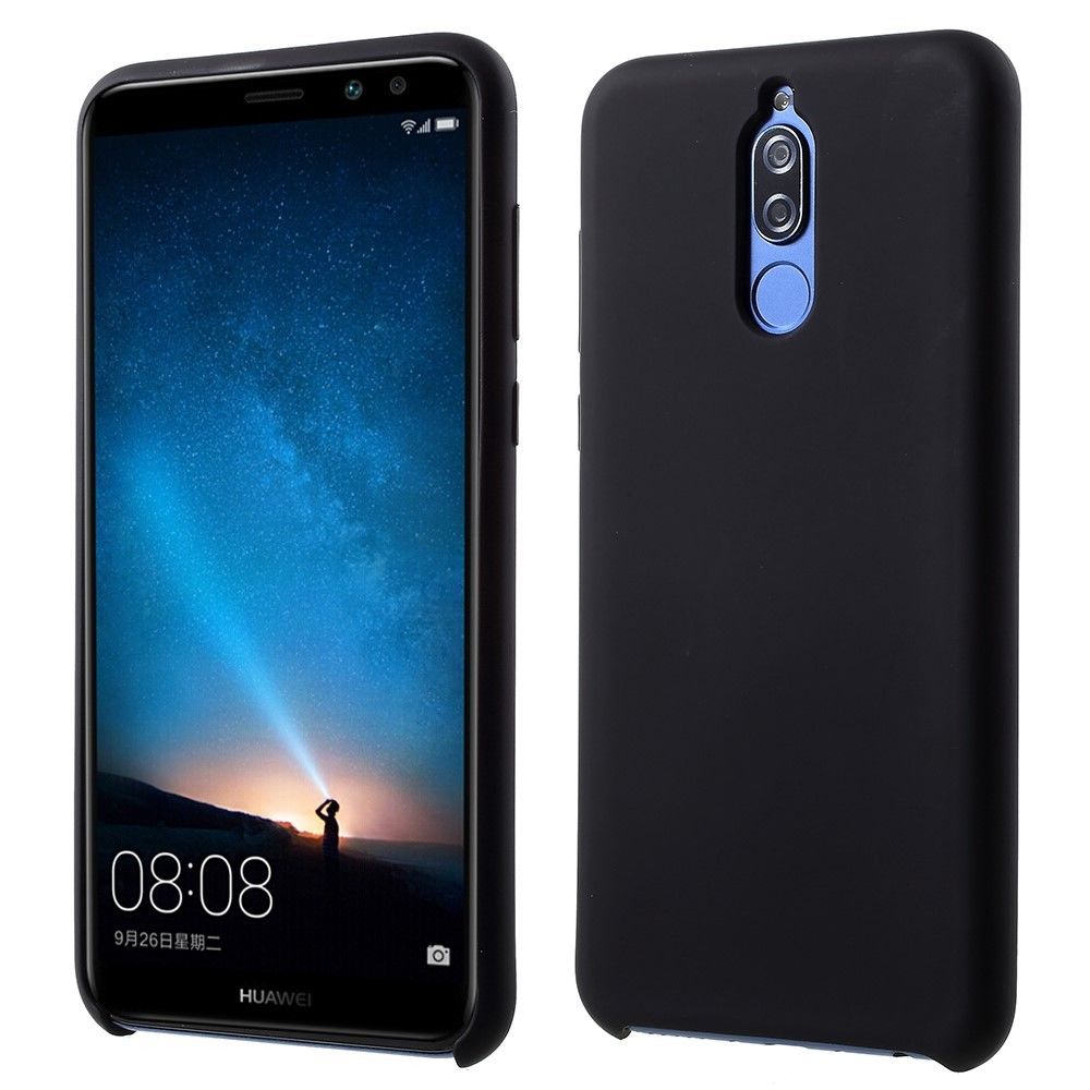marque generique - Coque en silicone liquide noir pour votre Huawei Mate 10 Lite/Nova 2i/Maimang 6/Honor 9i (India) - Autres accessoires smartphone