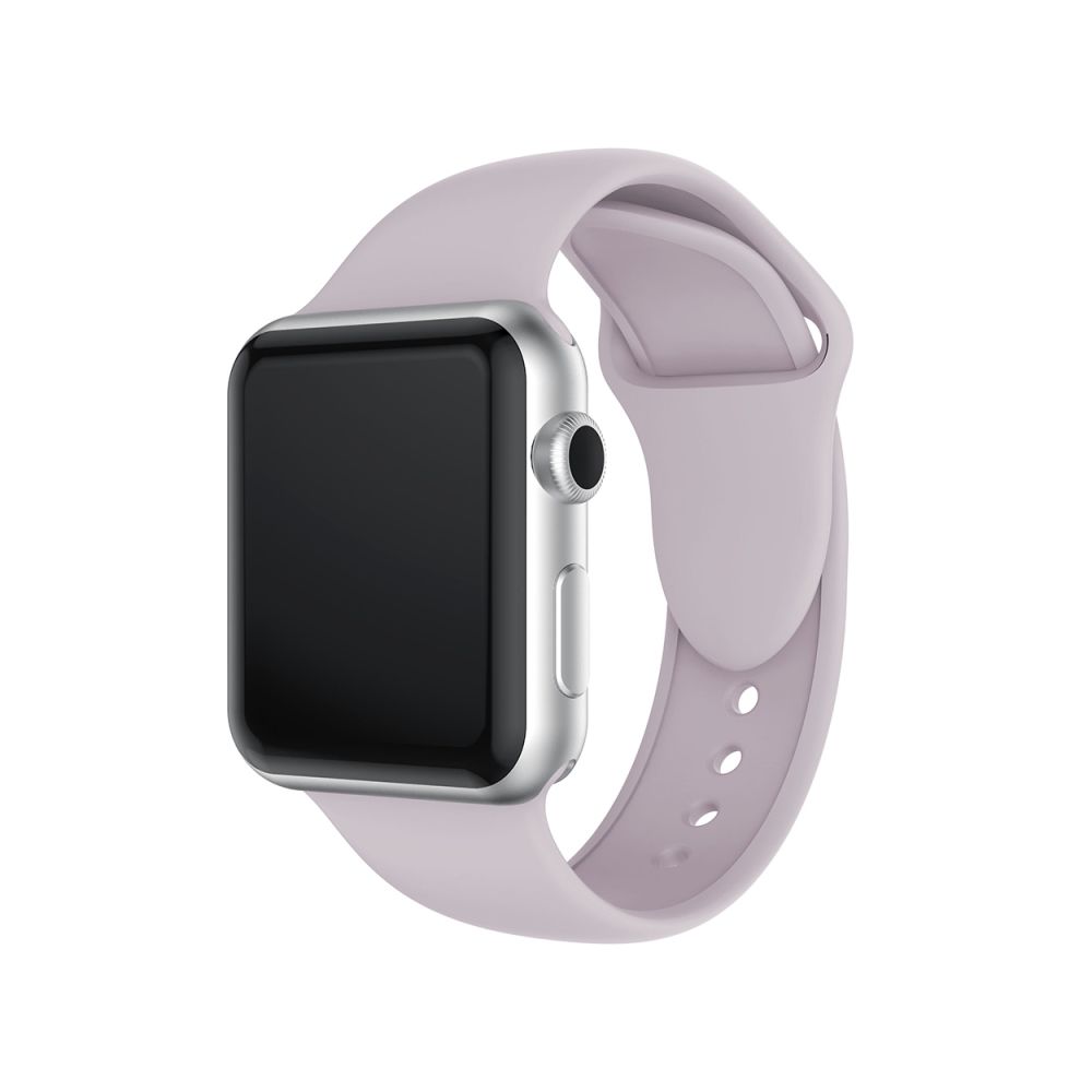 Wewoo - Bracelet Bande de montre en silicone à double rivet pour Apple Watch séries 3 et 2 1 38 mm (violet clair) - Accessoires Apple Watch