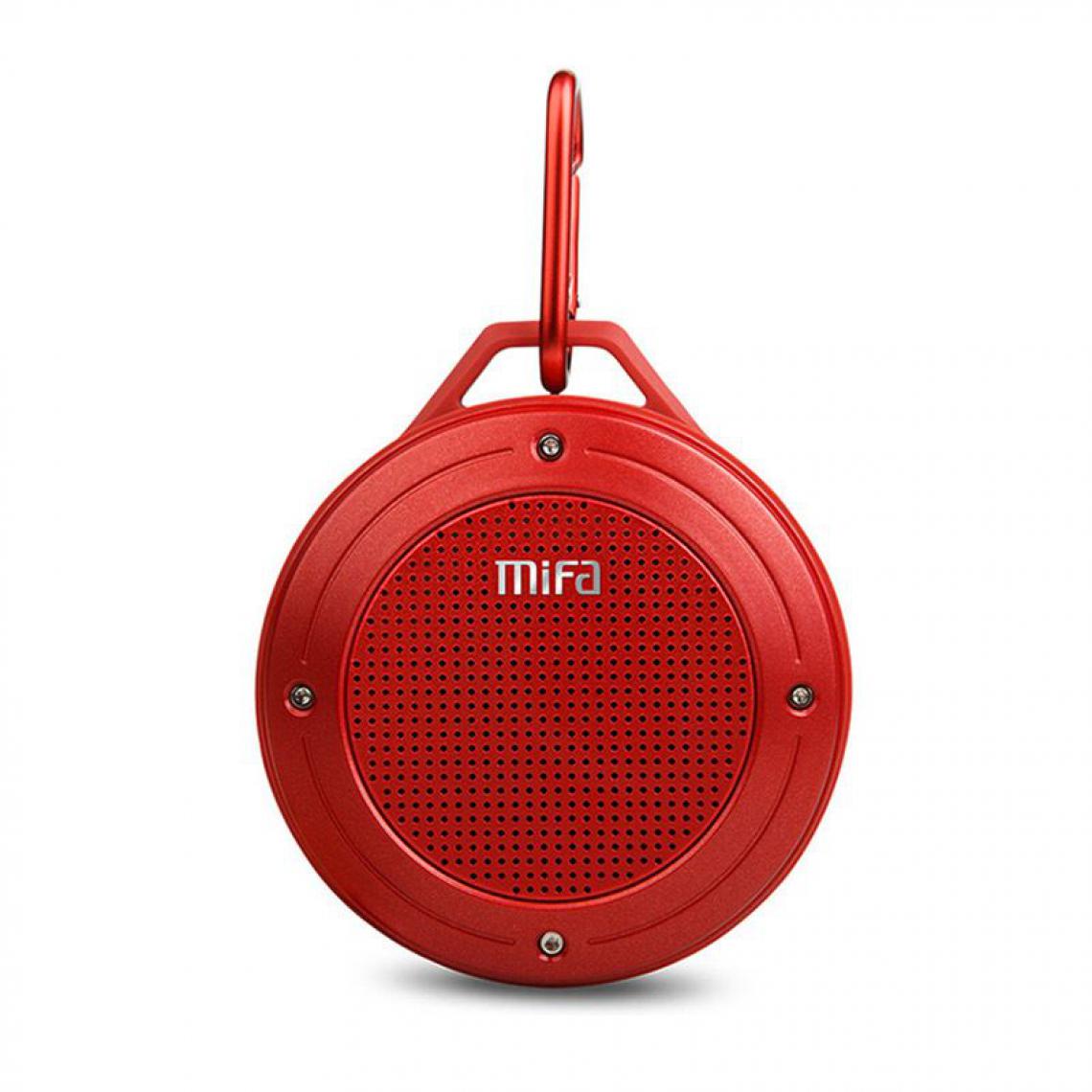 Generic - Enceinte Portable MIFA F10 ,   sans fil Bluetooth 5.0  ,IPX6  étanche avec micro intégré ,stéréo et  basse Surround , Compatibles avec Android, iPhone et Ordinateurs Portable  8.6 * 9.7 * 3.8 cm - Rouge  - Hauts-parleurs