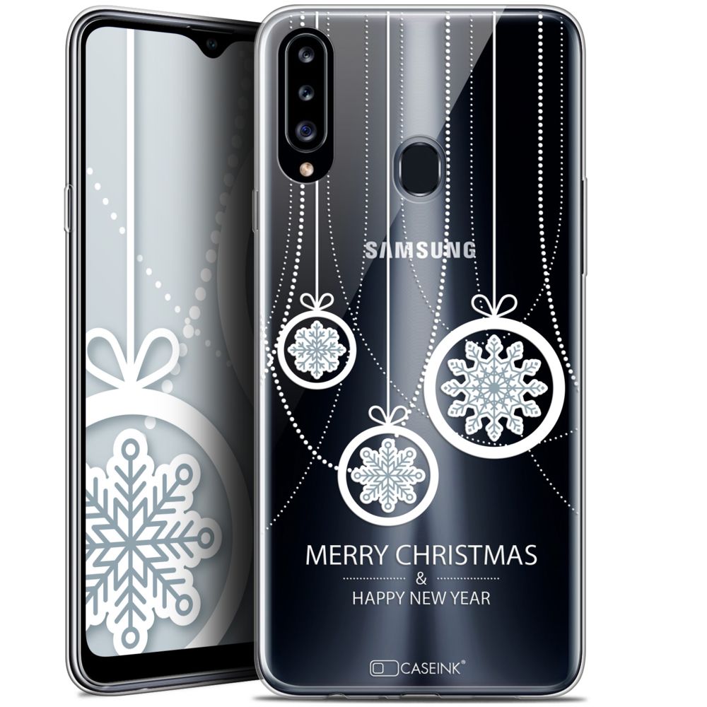 Caseink - Coque Pour Samsung Galaxy A20s (6.5 ) [Gel HD Collection Noël 2017 Design Christmas Balls - Souple - Ultra Fin - Imprimé en France] - Coque, étui smartphone