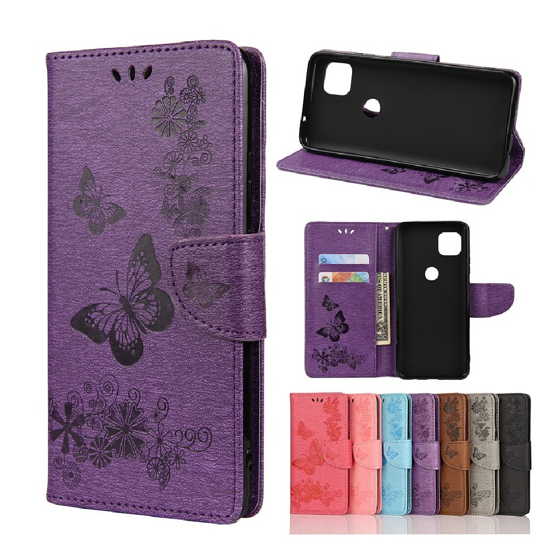 Other - Etui en PU impression de motif papillon violet pour votre Motorola Moto G9 Power - Coque, étui smartphone