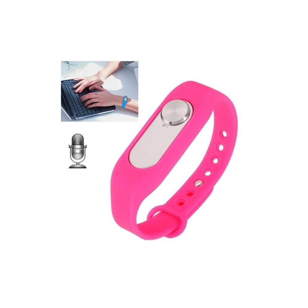 Wewoo - Bracelet connecté Magenta Wristband 16GB Digital Voice Recorder Montre-bracelet, un bouton de longue durée d'enregistrement - Bracelet connecté