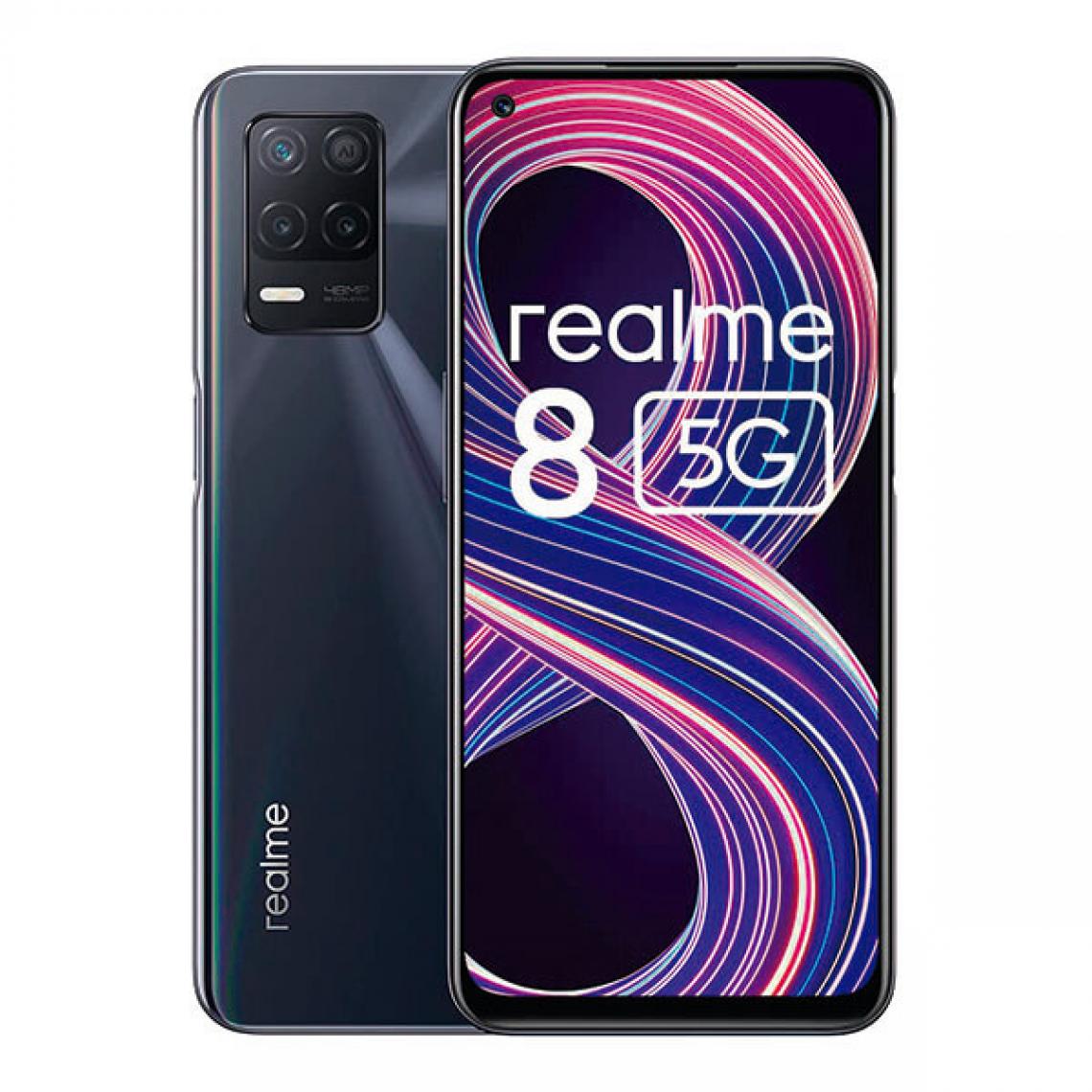 Realme - Realme 8 5G 6Go/128Go Dual SIM Noir (Supersonic Black) - Smartphone Android