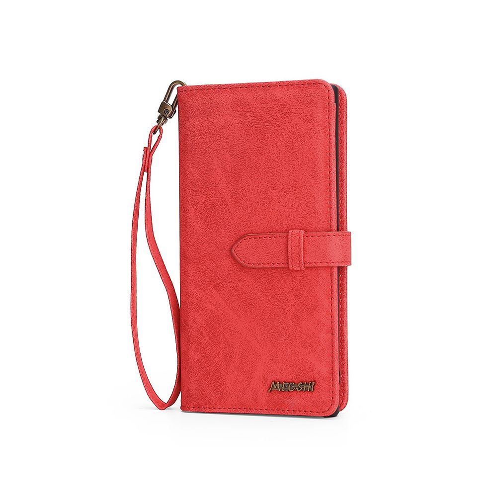 marque generique - Etui en cuir avec poches multiples pour Apple iPhone 7 / 8 - Rouge - Coque, étui smartphone