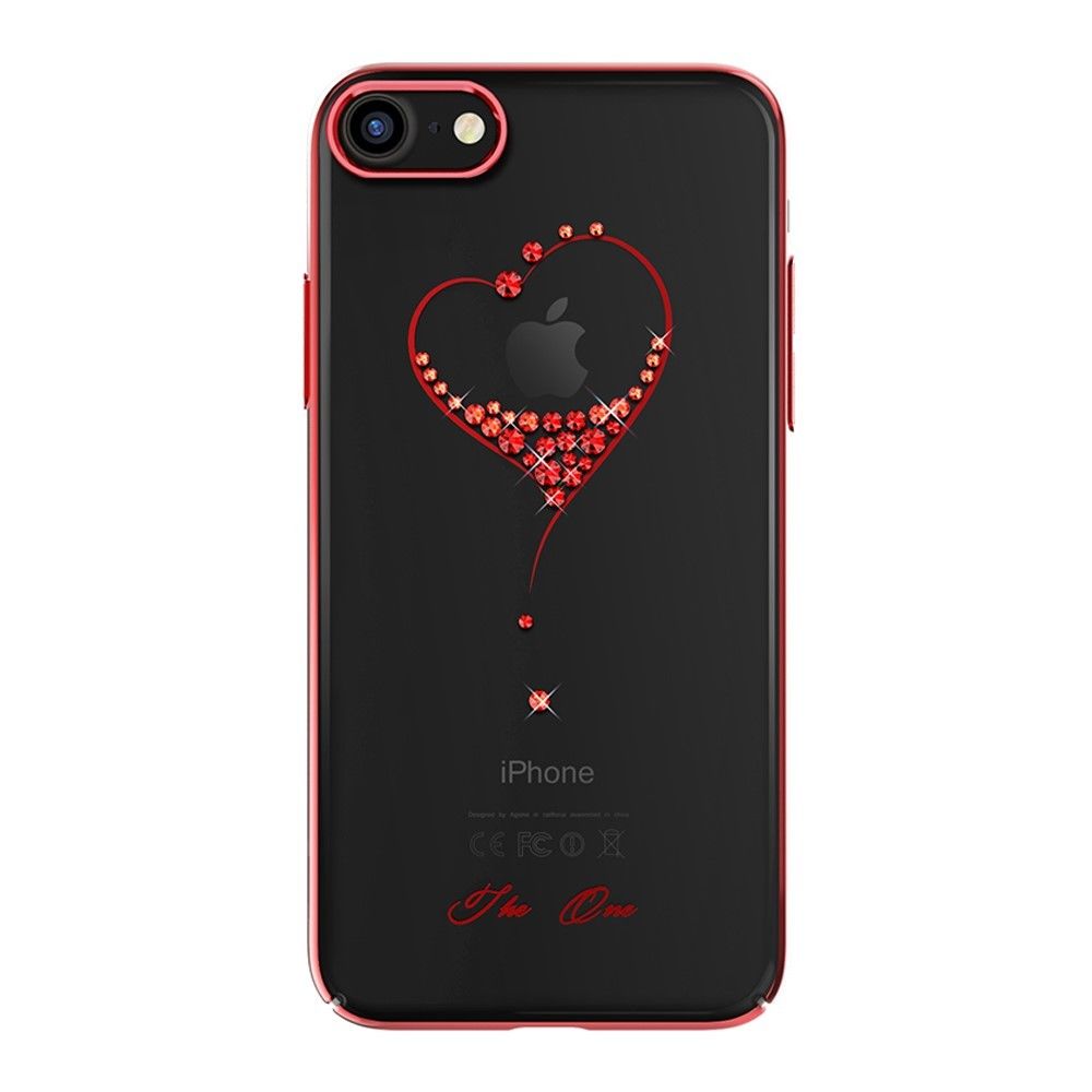 marque generique - Coque en TPU décor cristaux swarovski autorisés rouge pour votre Apple iPhone 8/7 - Autres accessoires smartphone