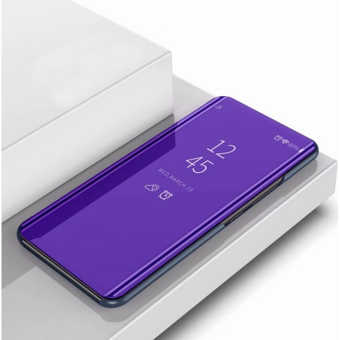 Wewoo - Housse Coque Pour LG V50 Miroir de protection Couvercle à rabat gauche et droite avec étui de support bleu violet - Coque, étui smartphone