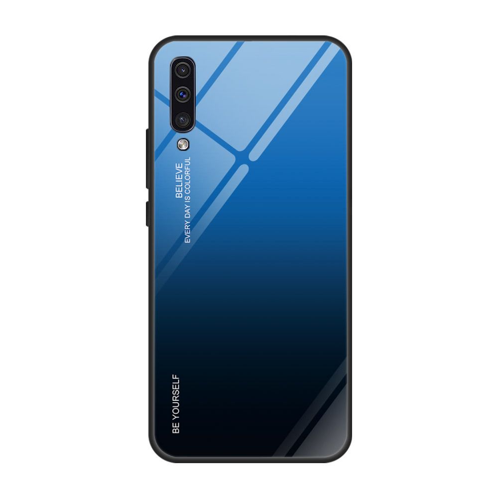 marque generique - Coque en verre trempé antichoc auto-encouragé pour Samsung Galaxy A10S - Bleu&Noir - Autres accessoires smartphone