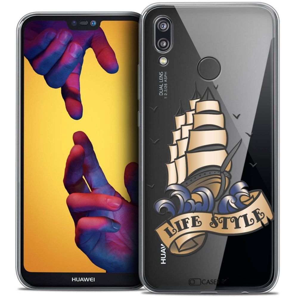 Caseink - Coque Housse Etui Huawei P20 LITE (5.84 ) [Crystal Gel HD Collection Tatoo Lover Design Life Style - Souple - Ultra Fin - Imprimé en France] - Coque, étui smartphone