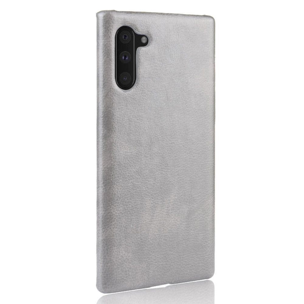 Wewoo - Coque Rigide antichoc Litchi PC + PU pour Galaxy Note10 Gris - Coque, étui smartphone