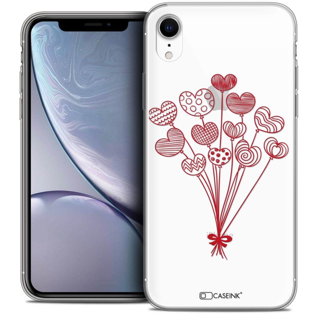 Caseink - Coque Housse Etui Apple iPhone Xr (6.1 ) [Crystal Gel HD Collection Love Saint Valentin Design Ballons d'amour - Souple - Ultra Fin - Imprimé en France] - Coque, étui smartphone