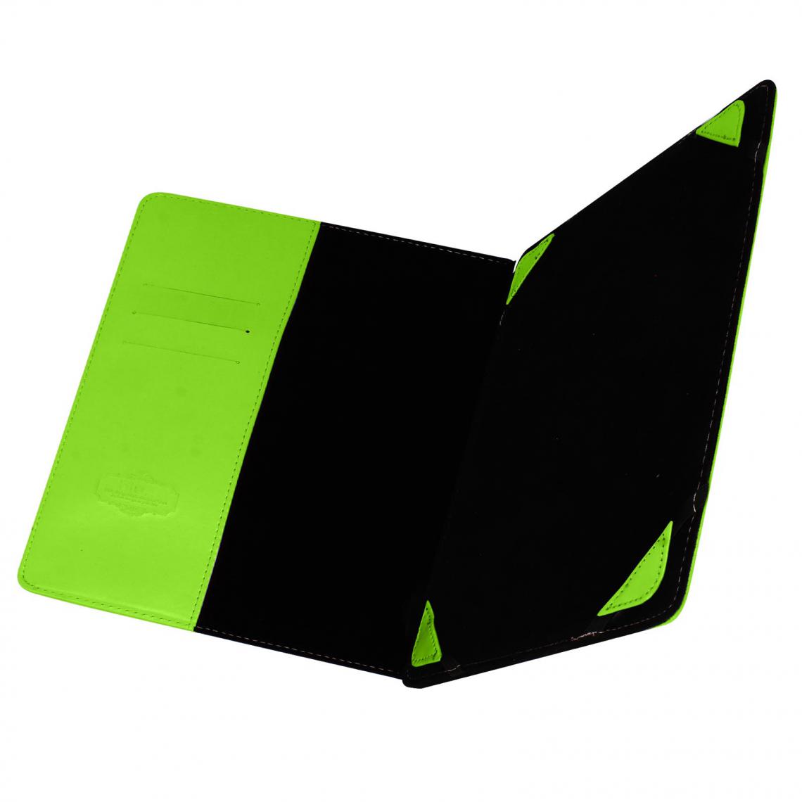 Blun - Étui Universel Tablette 8 pouces Espaces de Rangements Fonction Support vert - Coque, étui smartphone