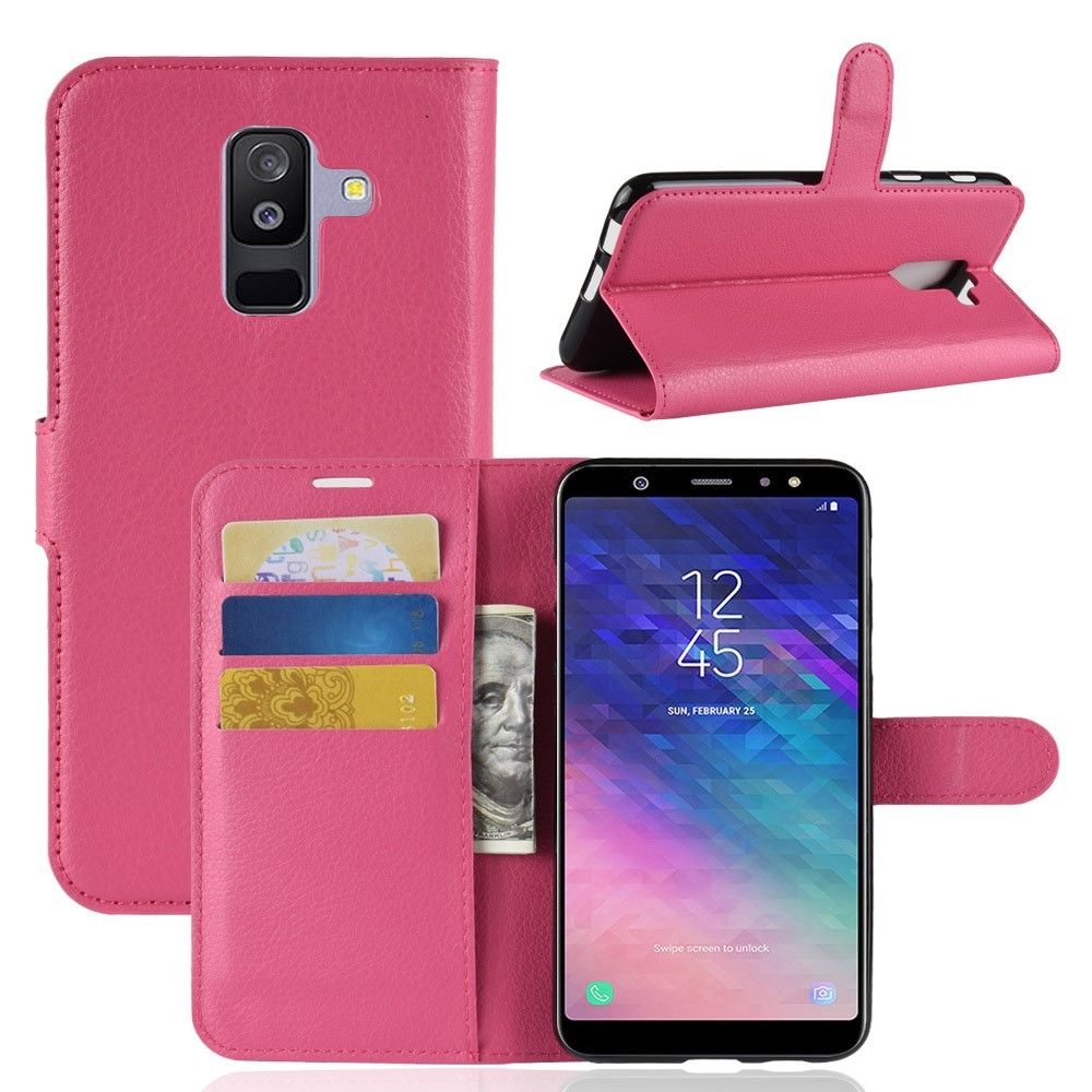 marque generique - Etui en PU coloré en rose pour votre Samsung Galaxy A6 Plus (2018) - Autres accessoires smartphone