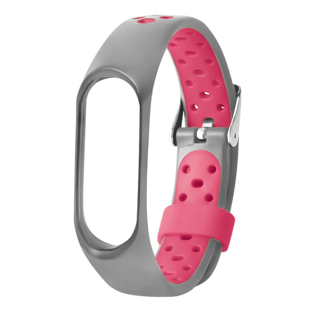 marque generique - Bracelet en silicone sangle bicolore gris/rose pour votre Xiaomi Mi Smart Band 4 - Accessoires bracelet connecté