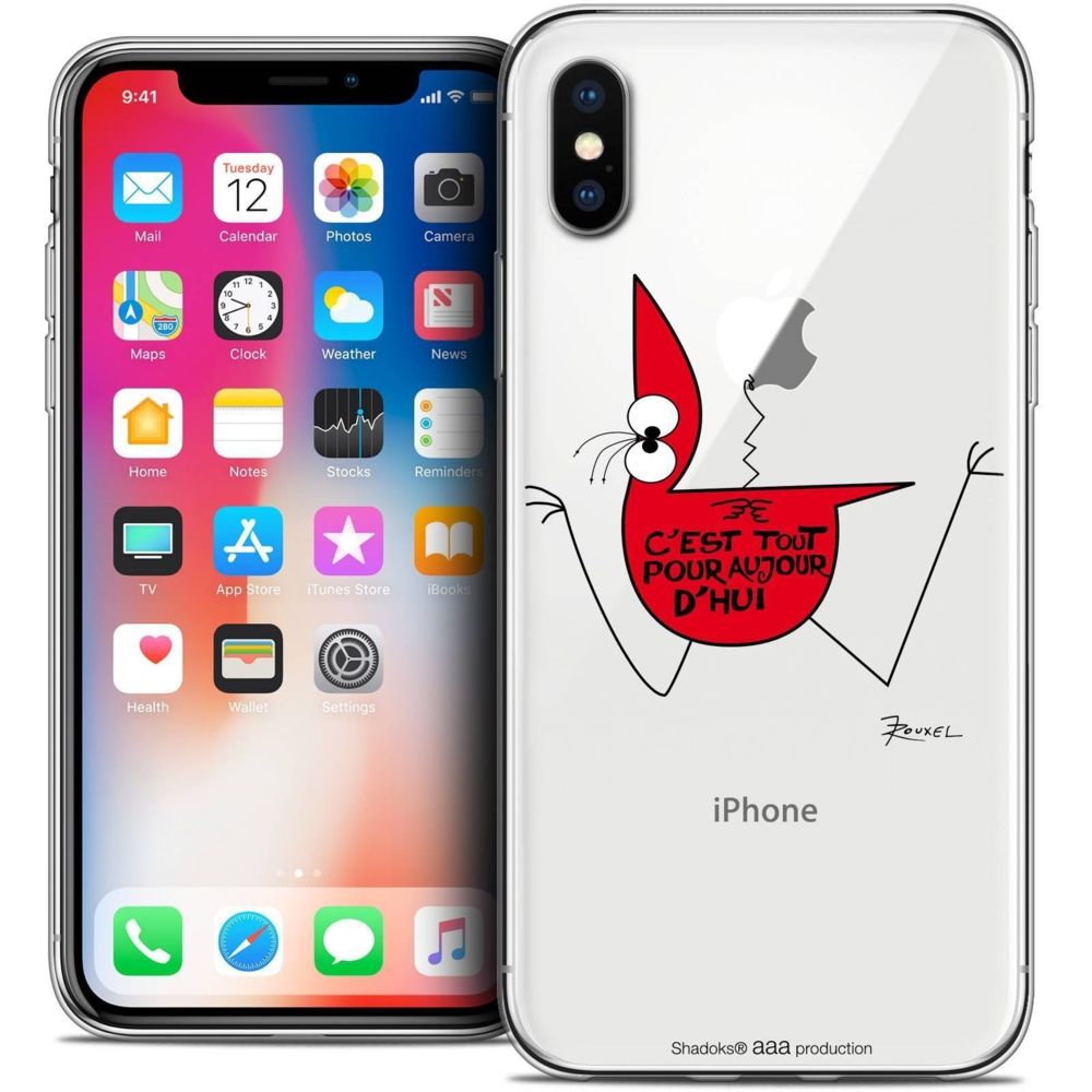 Caseink - Coque Housse Etui Apple iPhone Xs / X (5.8 ) [Crystal Gel HD Collection Les Shadoks ? Design C'est Tout - Souple - Ultra Fin - Imprimé en France] - Coque, étui smartphone