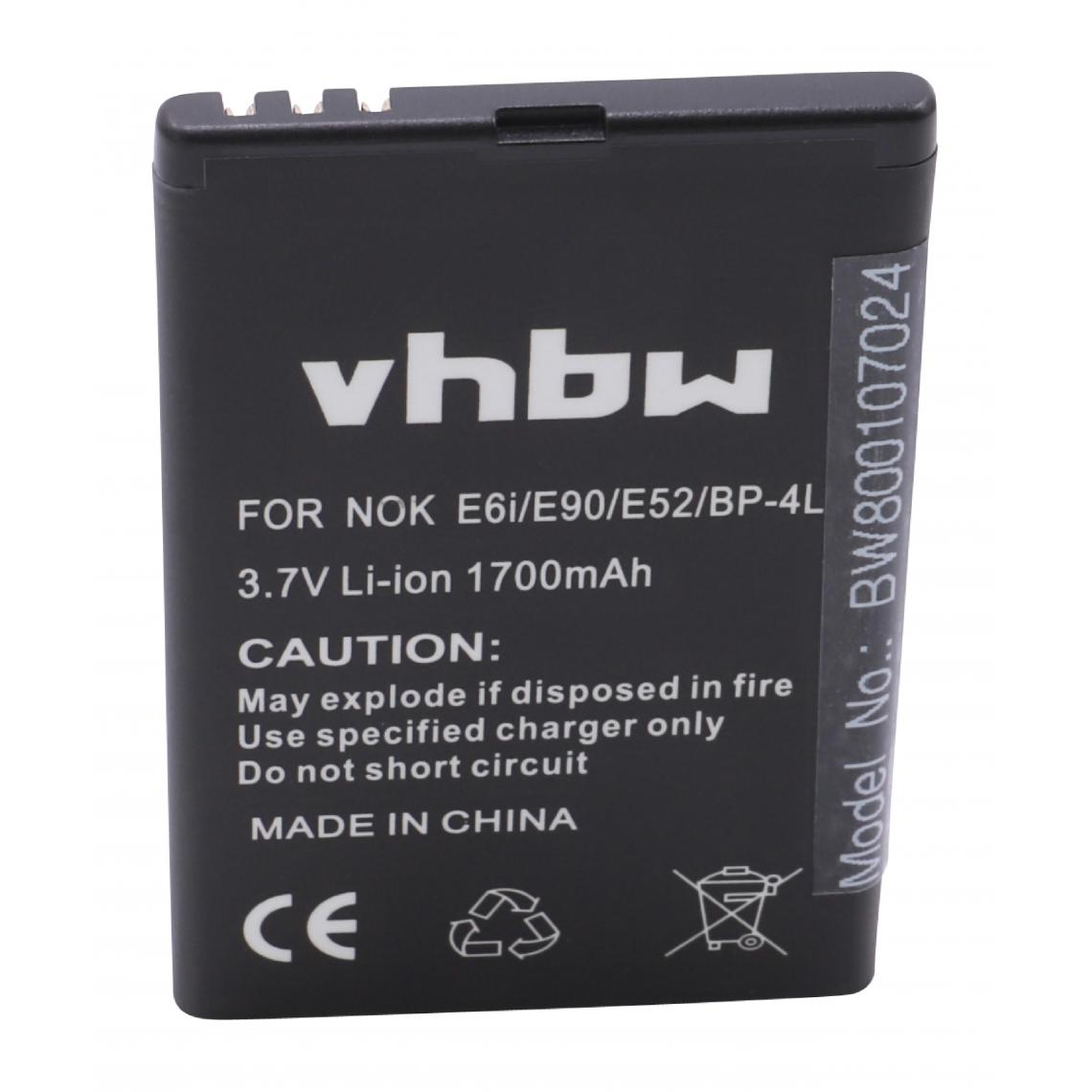 Vhbw - vhbw Batterie remplacement pour ZTE U288G pour smartphone (1700mAh, 3,7V, Li-ion) - Batterie téléphone